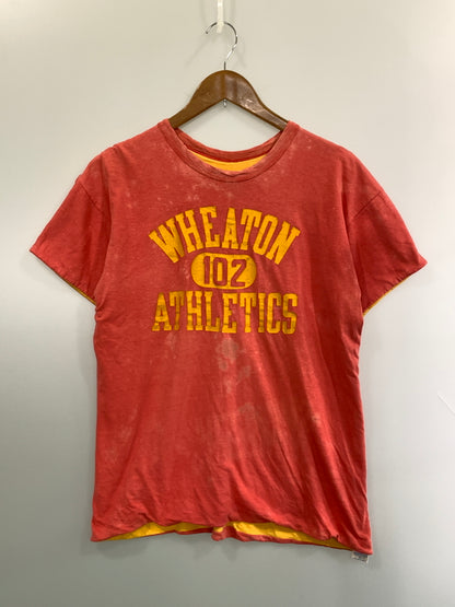 【現状渡し品】【メンズ】 CHAMPION チャンピオン 70S DOUBLE FACE TEE 70年代 ダブルフェイスティー 半袖 ショートスリーブ 146-260923-hu-01-min サイズ：L カラー：レッド（色あせ） 万代Net店