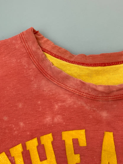 【現状渡し品】【メンズ】 CHAMPION チャンピオン 70S DOUBLE FACE TEE 70年代 ダブルフェイスティー 半袖 ショートスリーブ 146-260923-hu-01-min サイズ：L カラー：レッド（色あせ） 万代Net店
