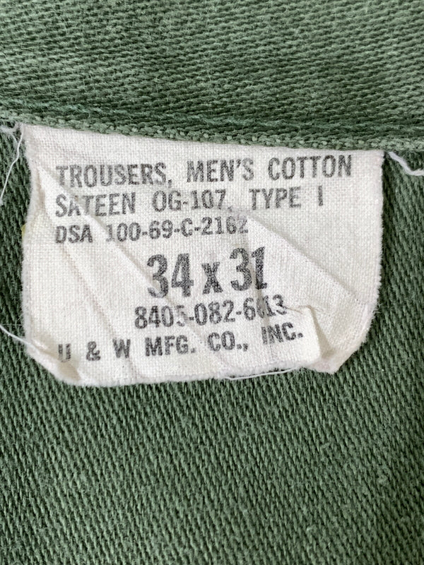 【中古品】【メンズ】 U.S.ARMY アメリカ陸軍 60's BAKER PANT 100-69-C-2162 60年代 ベイカーパンツ ボトムス 157-261020-yn-12-min サイズ：34×31 カラー：オリーブグリーン 万代Net店