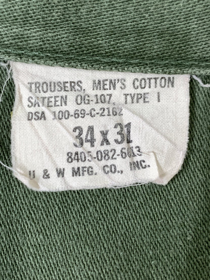 【中古品】【メンズ】 U.S.ARMY アメリカ陸軍 60's BAKER PANT 100-69-C-2162 60年代 ベイカーパンツ ボトムス 157-261020-yn-12-min サイズ：34×31 カラー：オリーブグリーン 万代Net店
