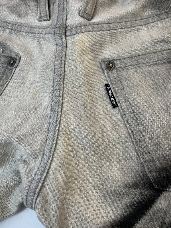 【中古品】【メンズ】 TORNADO MART トルネードマート 00S DENIM PANT 00年代 デニム パンツ ジーパン ボトムス ヴィンテージ 157-260923-hu-05-min サイズ：L カラー：グレー/ブラック 万代Net店