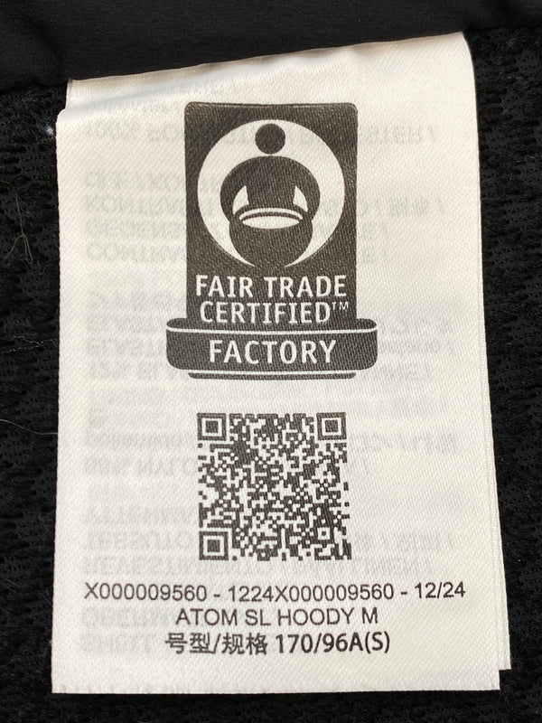 【中古品】【メンズ】 ARC'TERYX アークテリクス ATOM SL HOODY アトム エスエル フーディー X000009560 ライトアウター 144-260922-hu-22-min サイズ：S カラー：ブラック 万代Net店
