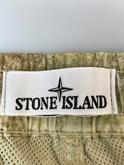 【中古品】【メンズ】 STONE ISLAND ストーンアイランド DISSOLVING GRID CAMO ON ECONYL REGENERATED NYLON 8015662E1 ナイロン パンツ 141-260923-hu-03-min サイズ：L カラー：グリーン系（カモ） 万代Net店