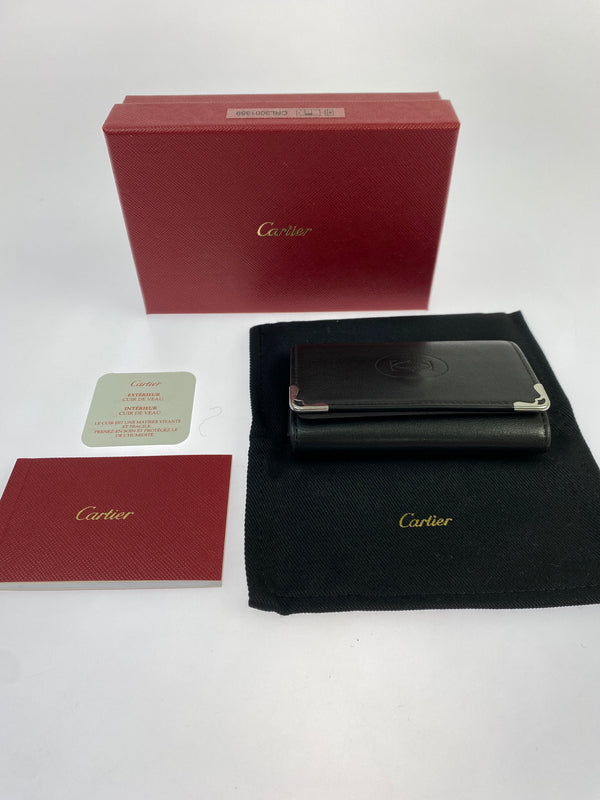 【中古品】【メンズ/レディース】 CARTIER カルティエ MUST DE CARTIER 6KEY CASE マスト ドゥ カルティエ 6キーケース 本革 181-260925-em-53-min カラー：ブラック 万代Net店