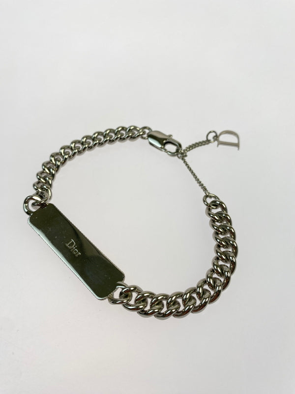 【中古品】【メンズ/レディース】 DIOR ディオール GUILLOCHE ギローシュ チェーンブレスレット アクセサリー 182-260925-em-55-min カラー：シルバー 万代Net店