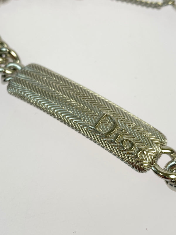 【中古品】【メンズ/レディース】 DIOR ディオール GUILLOCHE ギローシュ チェーンブレスレット アクセサリー 182-260925-em-55-min カラー：シルバー 万代Net店