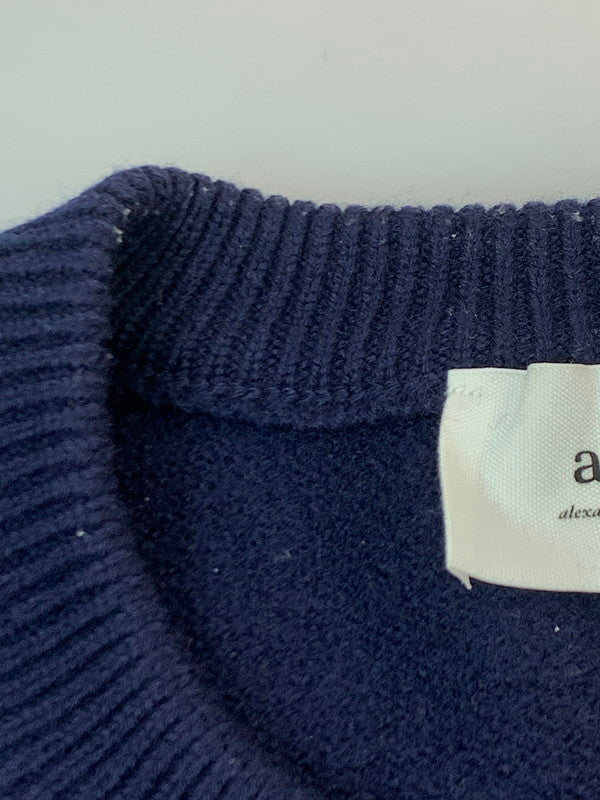 【中古品】【メンズ】 AMI PARIS アミ パリス ADC CREWNECK SWEATER UKS002 018 クルーネック セーター メンズ トップス 丸首 ニット ハート 141-260925-em-05-min サイズ：XL カラー：ネイビー 万代Net店