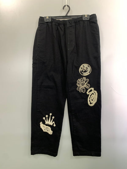 【中古品】【メンズ】 STUSSY ステューシー NOMA ICON BEACH PANT ノーマ アイコン ビーチ パンツ ボトムス 153-260929-hu-04-min サイズ：L カラー：ブラック 万代Net店