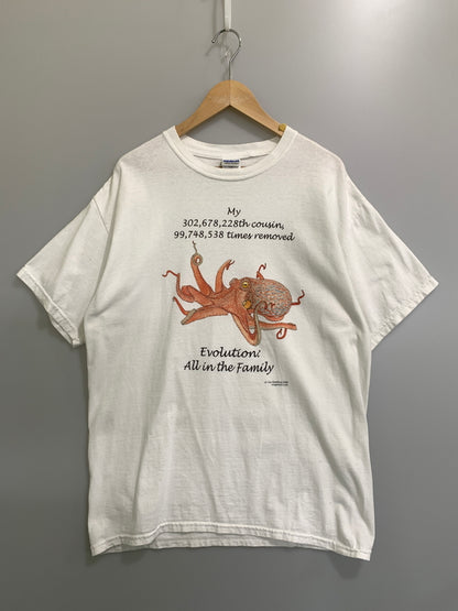【ジャンク品】【メンズ】 GILDAN ギルダン 00S LEONARD EISENBERG OCTPATH 両面プリント TEE タコ オクトパス 146-261003-ta-41-min サイズ：L カラー：ホワイト 万代Net店