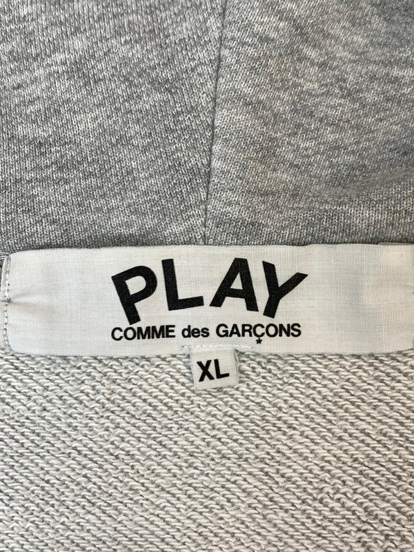【中古品】【メンズ】 PLAY COMME DES GARCONS プレイコムデギャルソン PRINTED BACK HEARTS ZIP HOODIE ジップ フーディー メンズ スウェット パーカー ハートプリント 長袖 140-260925-em-16-min サイズ：XL カラー：グレー 万代Net店