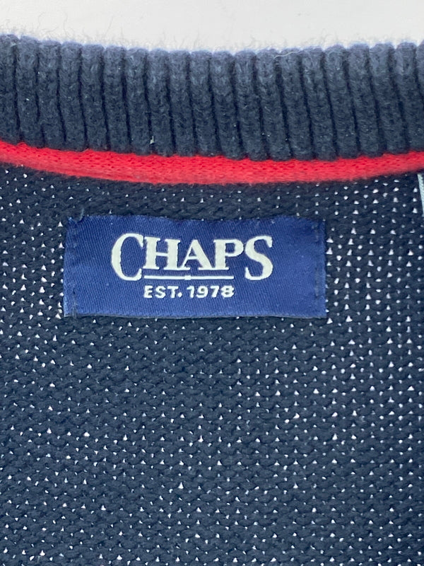 【中古品】【メンズ】 CHAPS チャップス 星条旗 セーター メンズ ニット 長袖 トップス 146-261005-em-15-min サイズ：L カラー：ネイビー 万代Net店