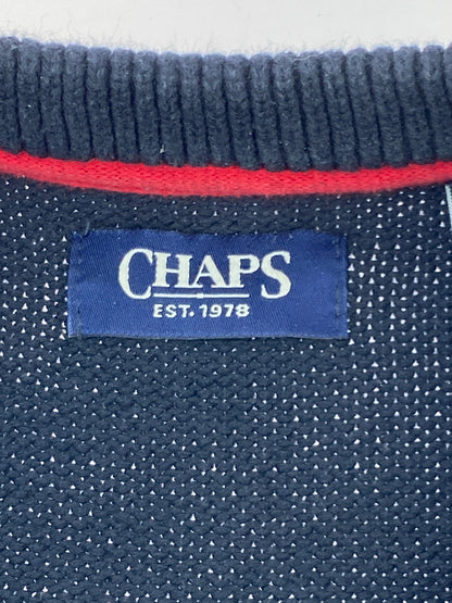 【中古品】【メンズ】 CHAPS チャップス 星条旗 セーター メンズ ニット 長袖 トップス 146-261005-em-15-min サイズ：L カラー：ネイビー 万代Net店