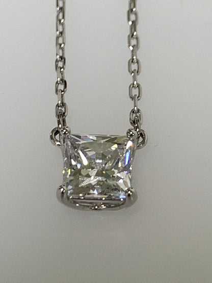 【中古品】【レディース】 SWAROVSKI スワロフスキー ATTRACT NECKLACE 5510696 アトラクト ネックレス スクエアカット クリアクリスタル アクセサリー ジュエリー 192-260927-em-40-min カラー：シルバー 万代Net店