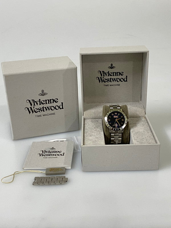 【中古品】【メンズ】 VIIVENNE WESTWOOD ヴィヴィアン ウエストウッド ブルームズベリー アナログ クオーツ腕時計 VV152NVSL 197-261008-KS-21-min カラー：シルバー 万代Net店