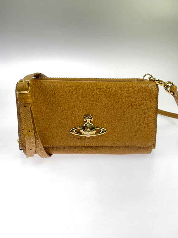【中古品】【メンズ/レディース】 VIVIENNE WESTWOOD ヴィヴィアン ウエストウッド ショルダーウォレット 財布 188-261004-hu-15-min カラー：キャメル系 万代Net店