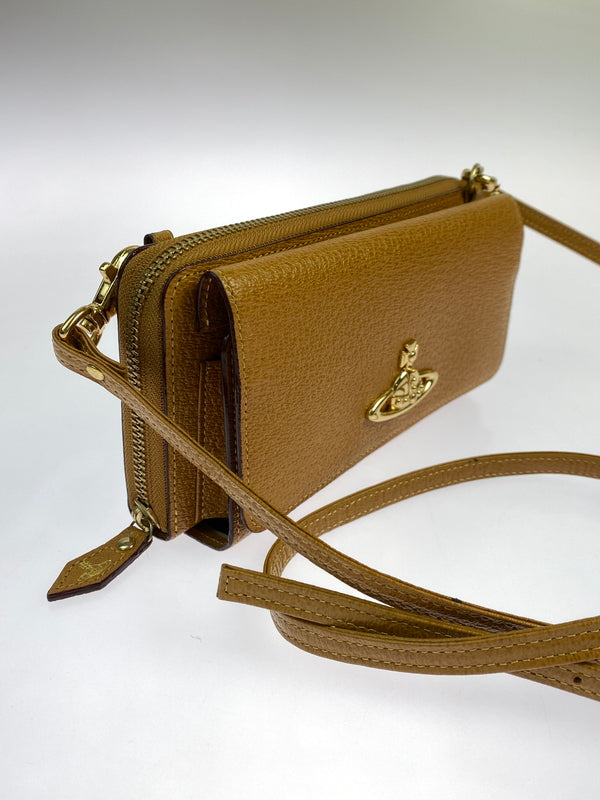 【中古品】【メンズ/レディース】 VIVIENNE WESTWOOD ヴィヴィアン ウエストウッド ショルダーウォレット 財布 188-261004-hu-15-min カラー：キャメル系 万代Net店