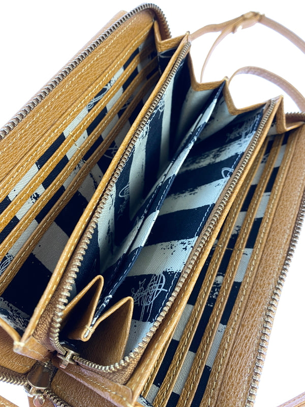 【中古品】【メンズ/レディース】 VIVIENNE WESTWOOD ヴィヴィアン ウエストウッド ショルダーウォレット 財布 188-261004-hu-15-min カラー：キャメル系 万代Net店