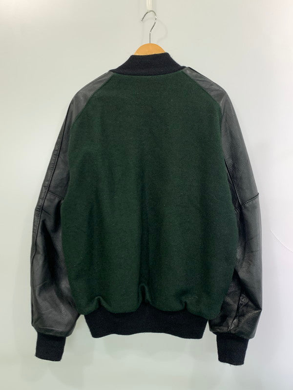 【現状渡し品】【メンズ】 DELONG デロング 90'S スタジャン 90年代 スタジアムジャンパー メンズ アウター アワードジャケット ヴィンテージ 146-260925-em-07-min サイズ：L カラー：ブラック/グリーン 万代Net店