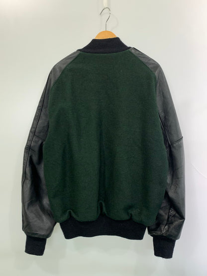 【現状渡し品】【メンズ】 DELONG デロング 90'S スタジャン 90年代 スタジアムジャンパー メンズ アウター アワードジャケット ヴィンテージ 146-260925-em-07-min サイズ：L カラー：ブラック/グリーン 万代Net店
