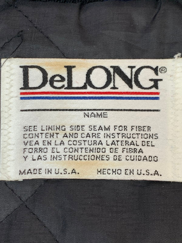 【現状渡し品】【メンズ】 DELONG デロング 90'S スタジャン 90年代 スタジアムジャンパー メンズ アウター アワードジャケット ヴィンテージ 146-260925-em-07-min サイズ：L カラー：ブラック/グリーン 万代Net店