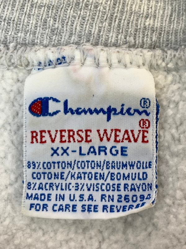 【現状渡し品】【メンズ】 CHAMPION チャンピオン 90'S REVERSE WEAVE SWEATSHIRT 90年代 リバース ウィーブ スウェットシャツ トップス トレーナー ヴィンテージ 146-260929-hu-13-min サイズ：XXL カラー：ライトグレー系 万代Net店