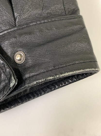 【中古品】【メンズ】 ST JOHN'S BAY セントジョンズベイ LEATHER JACKET レザー ジャケット メンズ アウター 革ジャン ジップアップ 146-260925-em-43-min サイズ：L カラー：ブラック 万代Net店