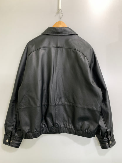 【中古品】【メンズ】 ST JOHN'S BAY セントジョンズベイ LEATHER JACKET レザー ジャケット メンズ アウター 革ジャン ジップアップ 146-260925-em-43-min サイズ：L カラー：ブラック 万代Net店