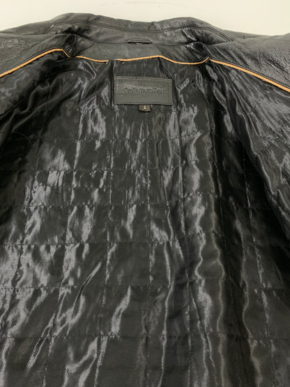 【中古品】【メンズ】 ST JOHN'S BAY セントジョンズベイ LEATHER JACKET レザー ジャケット メンズ アウター 革ジャン ジップアップ 146-260925-em-43-min サイズ：L カラー：ブラック 万代Net店