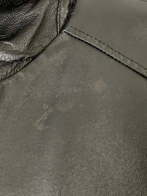【中古品】【メンズ】 ST JOHN'S BAY セントジョンズベイ LEATHER JACKET レザー ジャケット メンズ アウター 革ジャン ジップアップ 146-260925-em-43-min サイズ：L カラー：ブラック 万代Net店