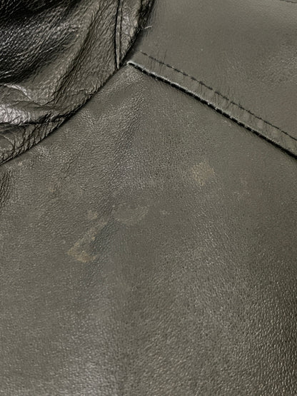 【中古品】【メンズ】 ST JOHN'S BAY セントジョンズベイ LEATHER JACKET レザー ジャケット メンズ アウター 革ジャン ジップアップ 146-260925-em-43-min サイズ：L カラー：ブラック 万代Net店