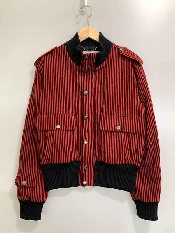 【中古品】【メンズ】 VIVIENNE WESTWOOD MAN ヴィヴィアンウエストウッドマン STRIPE WOOL JACKET ストライプ ウール ジャケット メンズ アウター 羊毛 141-260925-em-20-min サイズ：46 カラー：レッド/ブラック 万代Net店