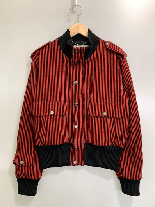 【中古品】【メンズ】 VIVIENNE WESTWOOD MAN ヴィヴィアンウエストウッドマン STRIPE WOOL JACKET ストライプ ウール ジャケット メンズ アウター 羊毛 141-260925-em-20-min サイズ：46 カラー：レッド/ブラック 万代Net店