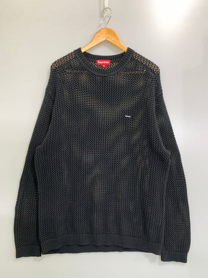 【中古品】【メンズ】 SUPREME シュプリーム 24FW WAFFLE SMALL BOX SWEATER ワッフル スモール ボックス セーター メンズ トップス ニット 149-260925-em-19-min サイズ：XL カラー：ブラック 万代Net店