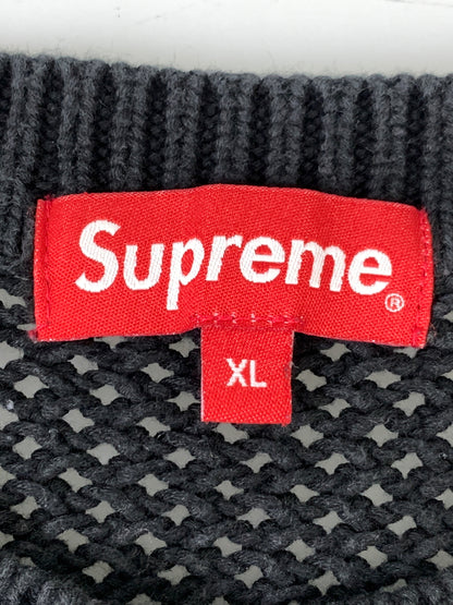 【中古品】【メンズ】 SUPREME シュプリーム 24FW WAFFLE SMALL BOX SWEATER ワッフル スモール ボックス セーター メンズ トップス ニット 149-260925-em-19-min サイズ：XL カラー：ブラック 万代Net店