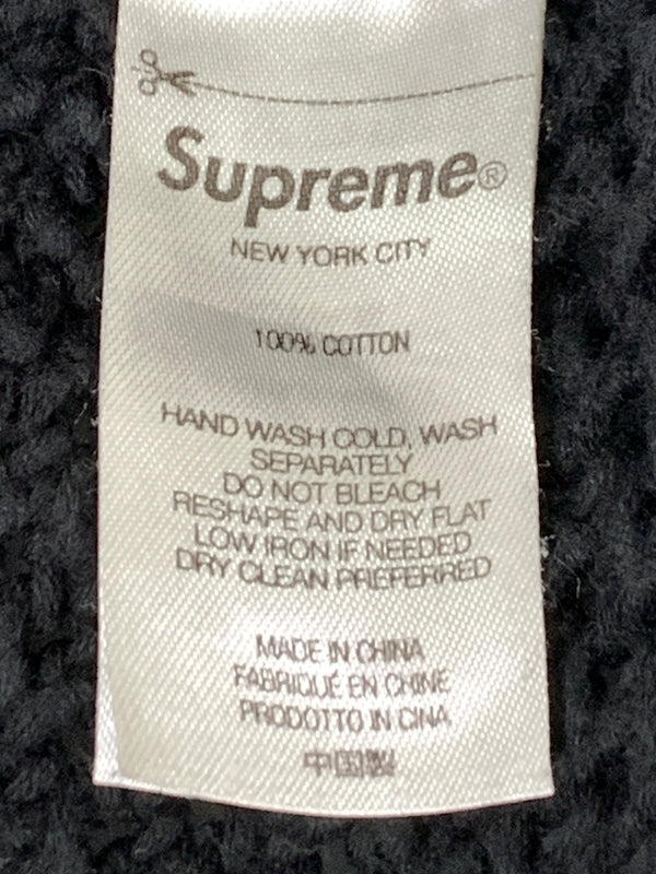 【中古品】【メンズ】 SUPREME シュプリーム 24FW WAFFLE SMALL BOX SWEATER ワッフル スモール ボックス セーター メンズ トップス ニット 149-260925-em-19-min サイズ：XL カラー：ブラック 万代Net店