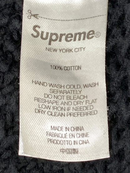【中古品】【メンズ】 SUPREME シュプリーム 24FW WAFFLE SMALL BOX SWEATER ワッフル スモール ボックス セーター メンズ トップス ニット 149-260925-em-19-min サイズ：XL カラー：ブラック 万代Net店