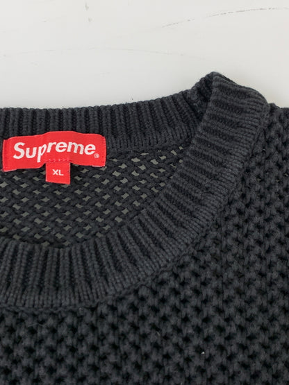 【中古品】【メンズ】 SUPREME シュプリーム 24FW WAFFLE SMALL BOX SWEATER ワッフル スモール ボックス セーター メンズ トップス ニット 149-260925-em-19-min サイズ：XL カラー：ブラック 万代Net店