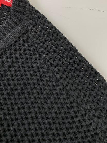 【中古品】【メンズ】 SUPREME シュプリーム 24FW WAFFLE SMALL BOX SWEATER ワッフル スモール ボックス セーター メンズ トップス ニット 149-260925-em-19-min サイズ：XL カラー：ブラック 万代Net店
