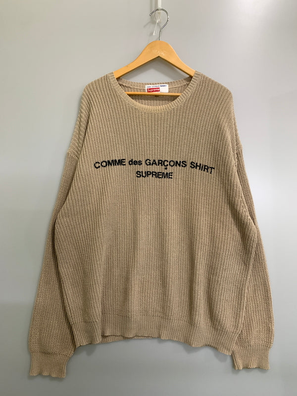 【中古品】【メンズ】 SUPREME シュプリーム × COMME DES GARCONS SHIRT コムデギャルソン・シャツ SWEATER TAN セーター タン ニット メンズ トップス 149-260925-em-18-min サイズ：X カラー：ライトブラウン 万代Net店