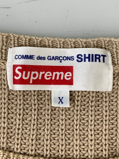 【中古品】【メンズ】 SUPREME シュプリーム × COMME DES GARCONS SHIRT コムデギャルソン・シャツ SWEATER TAN セーター タン ニット メンズ トップス 149-260925-em-18-min サイズ：X カラー：ライトブラウン 万代Net店