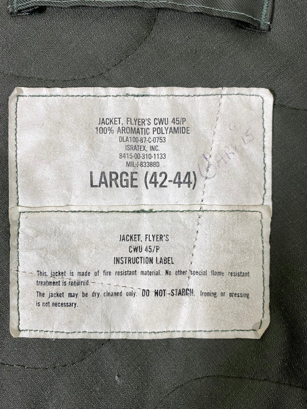 【現状渡し品】【メンズ】 MILITARY ミリタリー DLA100-87-C-0753 FLIGHT JACKET フライトジャケット アウター 146-260926-zi-15-min サイズ：L カラー：グリーンカーキ 万代Net店