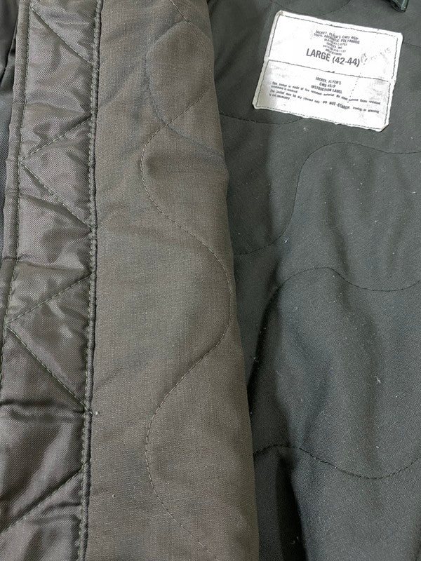 【現状渡し品】【メンズ】 MILITARY ミリタリー DLA100-87-C-0753 FLIGHT JACKET フライトジャケット アウター 146-260926-zi-15-min サイズ：L カラー：グリーンカーキ 万代Net店