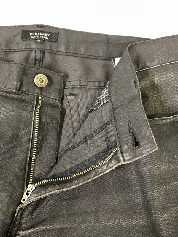 【現状渡し品】【メンズ】 BURBERRY BLACK LABEL バーバリーブラックレーベル コーティングスキニー BMS24-350-09 スキニーパンツ メンズ ボトムス 152-260925-em-29-min サイズ：85 カラー：ブラック 万代Net店