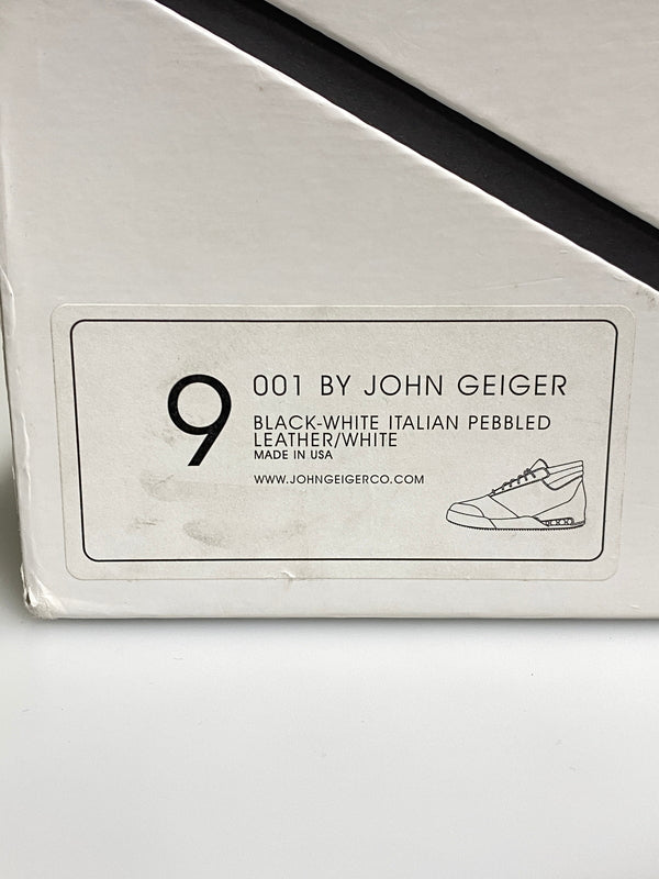 【中古品】【メンズ】 JOHN GEIGER ジョン ガイガー LEATHER SNEAKER レザー スニーカー 靴 シューズ 162-260926-zi-40-min サイズ：9 カラー：BLACK/WHITE 万代Net店