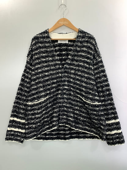【中古品】【メンズ】 DISCOVERED ディスカバード DC-SS23-KN-08 23SS TWEED KNIT CARDIGAN JACKET ツイード ニット カーディガン ジャケット トップス 140-261027-jt-36-min サイズ：2 カラー：ブラック/ホワイト 万代Net店