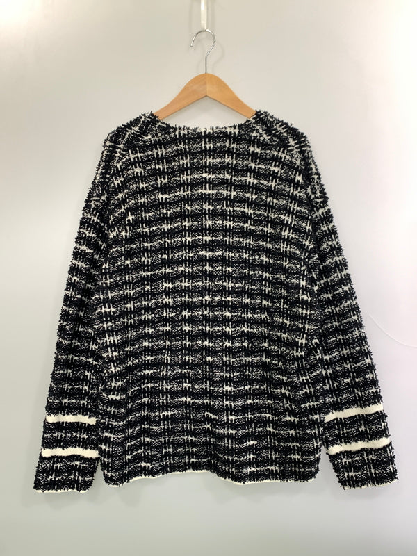 【中古品】【メンズ】 DISCOVERED ディスカバード DC-SS23-KN-08 23SS TWEED KNIT CARDIGAN JACKET ツイード ニット カーディガン ジャケット トップス 140-261027-jt-36-min サイズ：2 カラー：ブラック/ホワイト 万代Net店