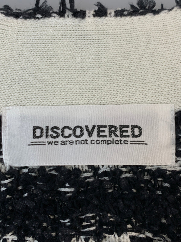 【中古品】【メンズ】 DISCOVERED ディスカバード DC-SS23-KN-08 23SS TWEED KNIT CARDIGAN JACKET ツイード ニット カーディガン ジャケット トップス 140-261027-jt-36-min サイズ：2 カラー：ブラック/ホワイト 万代Net店