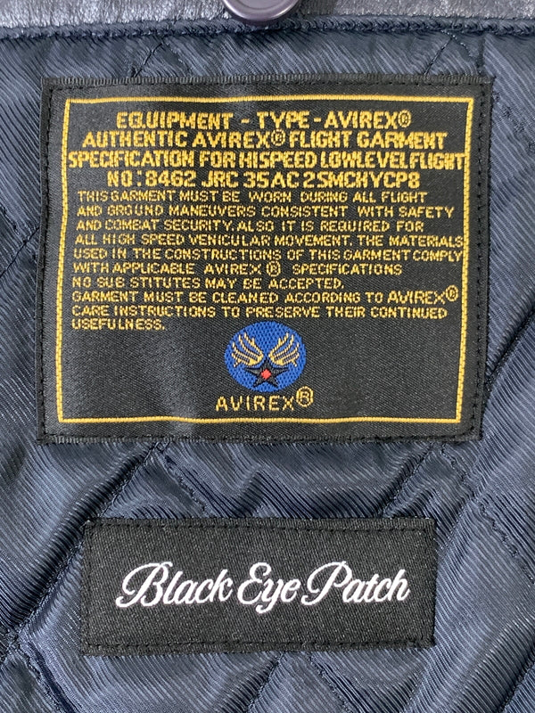 【中古品】【メンズ】 BLACK EYE PACHT ブラックアイパッチ × AVIREX アビレックス SIGNATURE VARSITY JACKET シグネチャー バーシティ ジャケット スタジャン スタジアムジャンパー 羊革 142-260925-em-33-min サイズ：XL カラー：ブラック/グレー 万代Net店