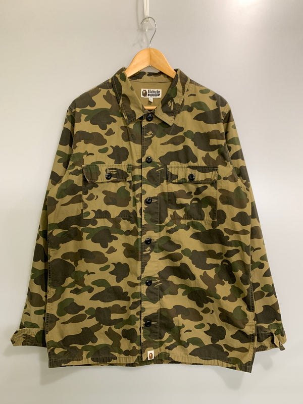 【中古品】【メンズ】 A BATHING APE アベイシングエイプ 1ST CAMO WORK SHIRT 001SHB301025X ファースト カモ ワーク シャツ メンズ 長袖シャツ トップス 142-261002-em-17-min サイズ：XXL カラー：ブラウン系 万代Net店