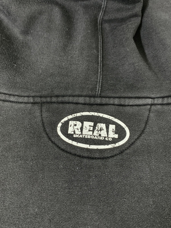 【現状渡し品】【メンズ】 REAL SKATEBOARDS リアル スケートボード PULLOVER HOODIE プルオーバー フーディ スウェット パーカー メンズ トップス 146-260925-em-31-min カラー：ブラック 万代Net店
